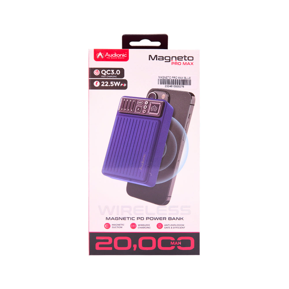 AUDIONIC POWERBANK MAGNETO PRO MAX BLUE 20000 MAH Default Title - MamasJan Gift counter
