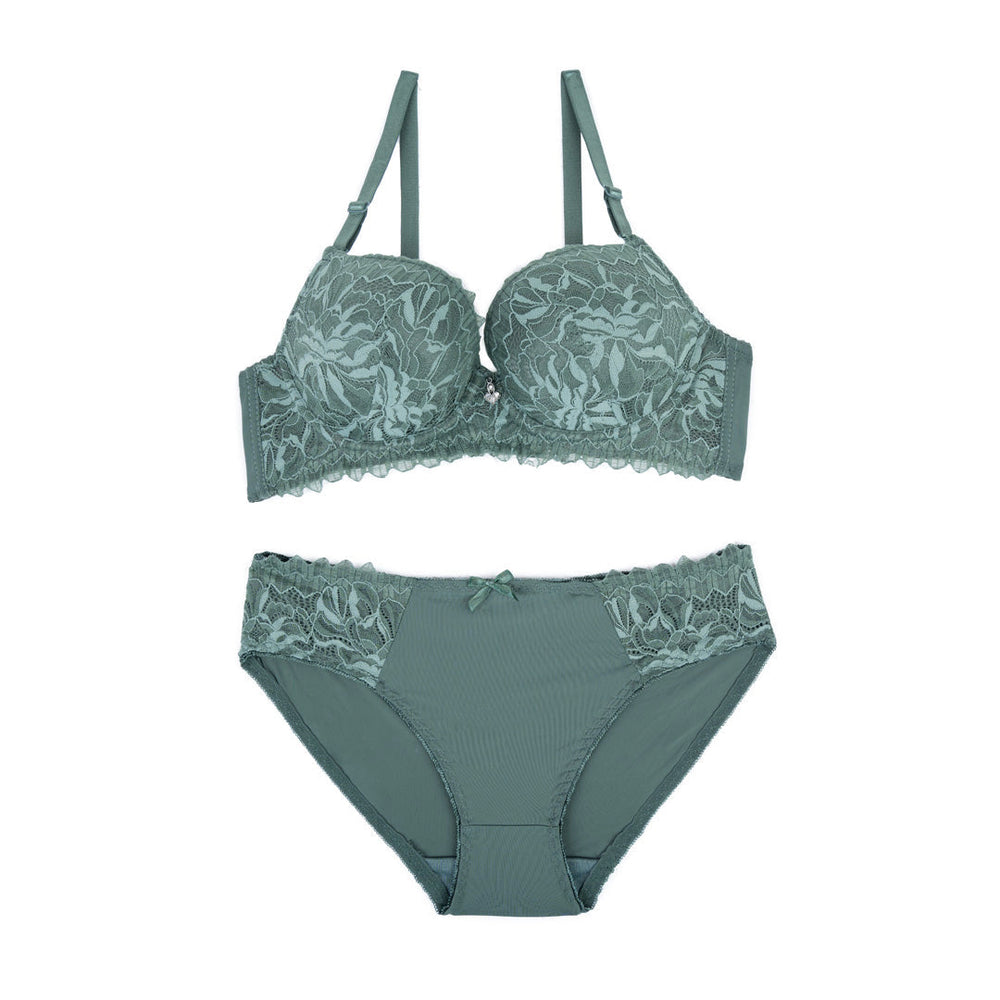 BELLEZA PUSH UP BRA SET A2024 DARK GREEN / 40B - MamasJan Lingerie