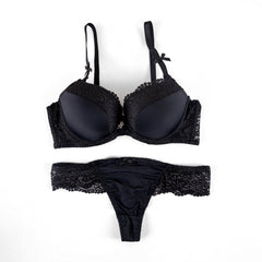 BELLEZA PADDED WIRED BRA SET A61025 BLACK / 38-B - MamasJan Lingerie