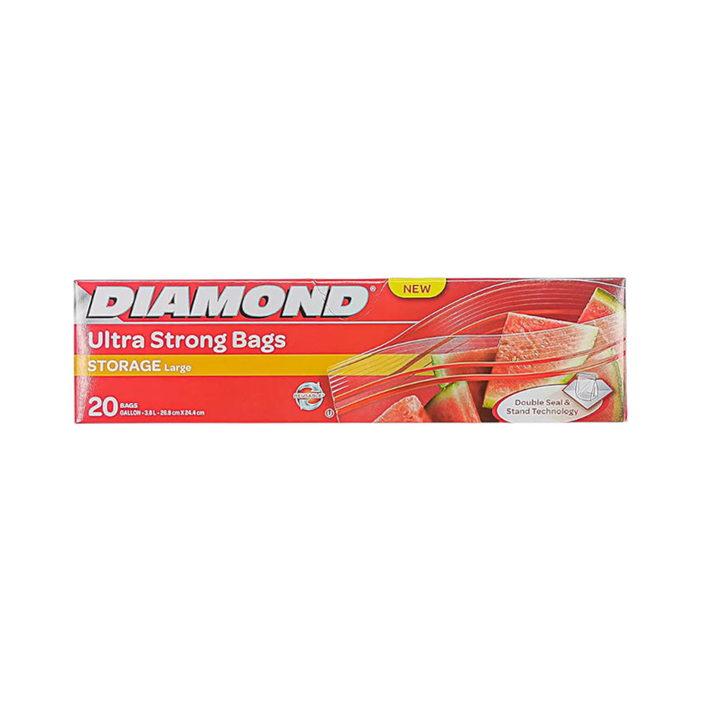 DIAMOND ZIPPER BAGS STORAGE LARGE 20 CT PC Default Title - MamasJan Grocery Nonfood