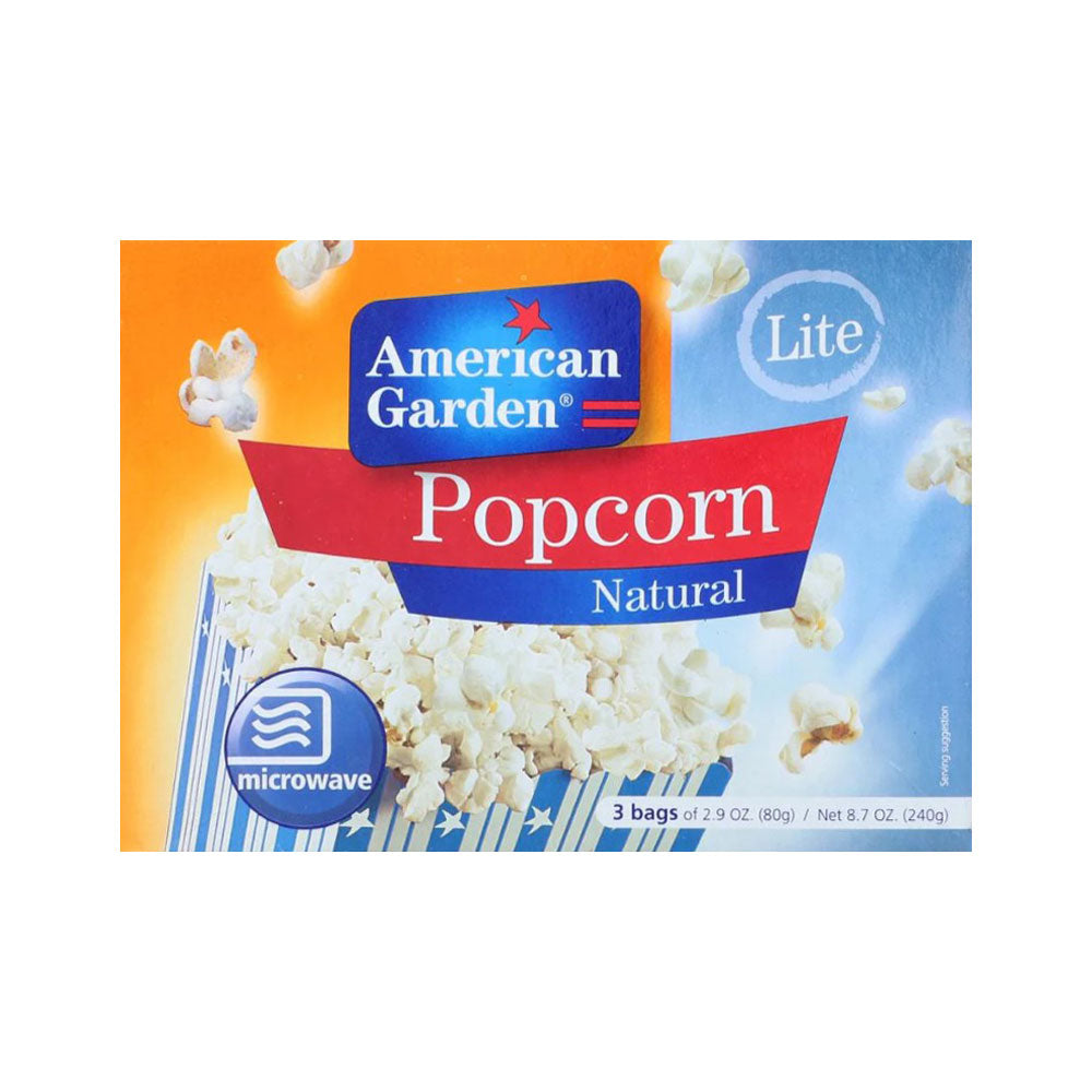 AMERICAN GARDEN POP CORN NATURAL LIGHT 240 GM Default Title - MamasJan Grocery