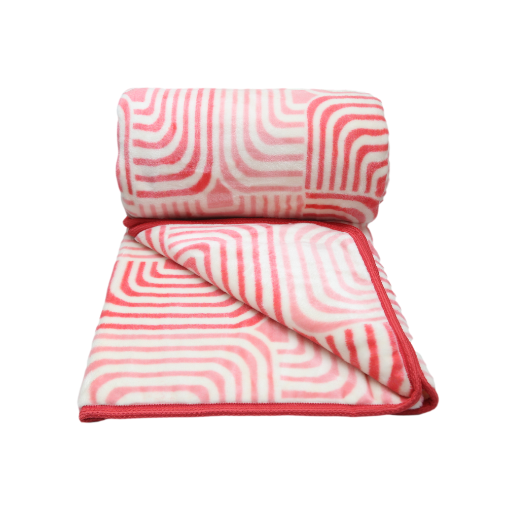 MORA BLANKET GOLD 220X240 White & Red Lines - MamasJan s