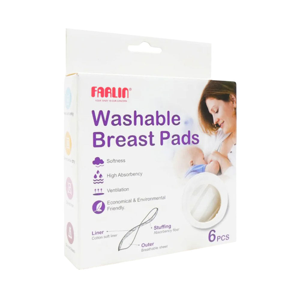 FARLIN BABY WASHABLE BREAST PADS 6PCS BF-632 Default Title - MamasJan Grocery Nonfood