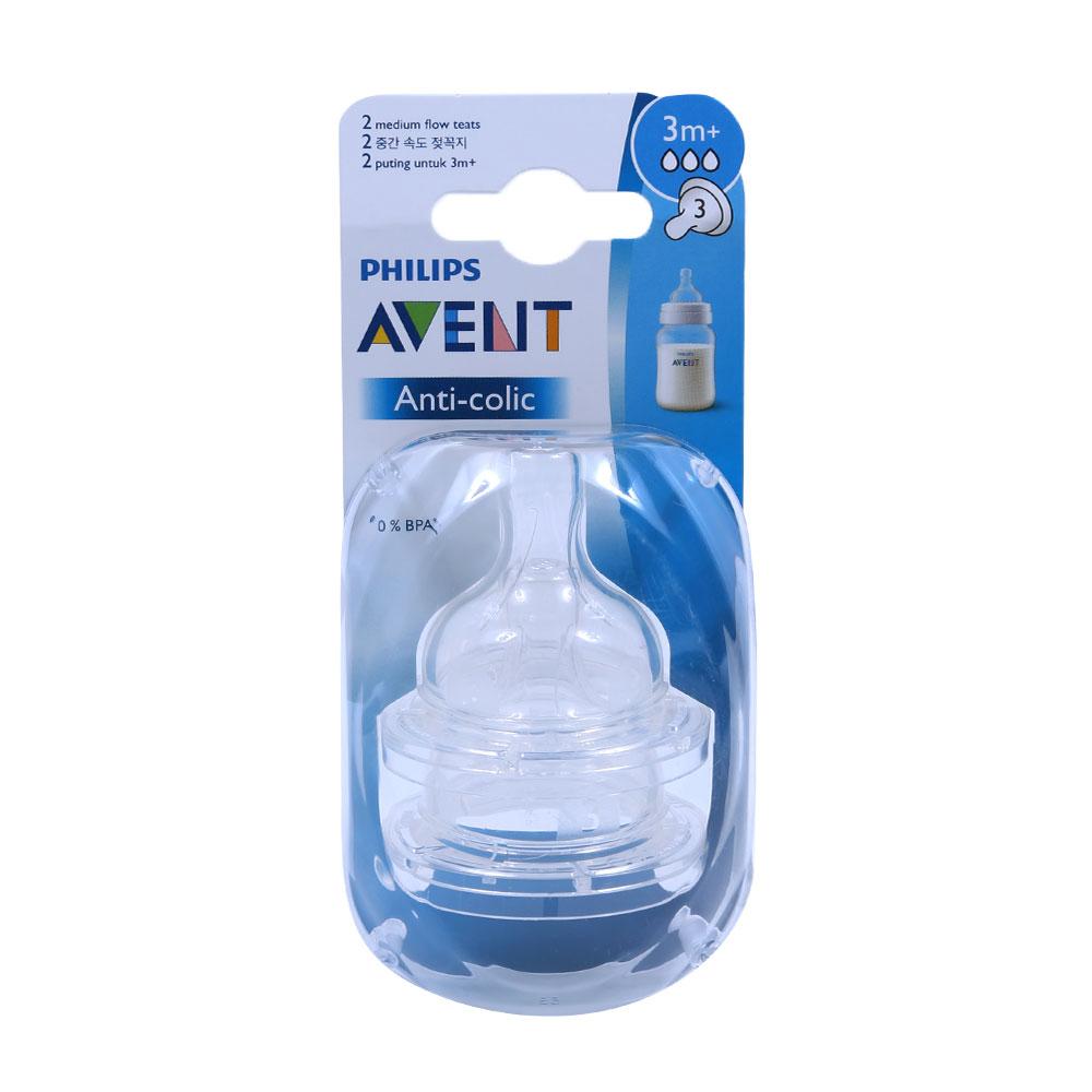 PHILIPS AVENT TEATS FLOW 2 MEDIUM 3M+ 2PC SCF633/27 Default Title - MamasJan Grocery Nonfood