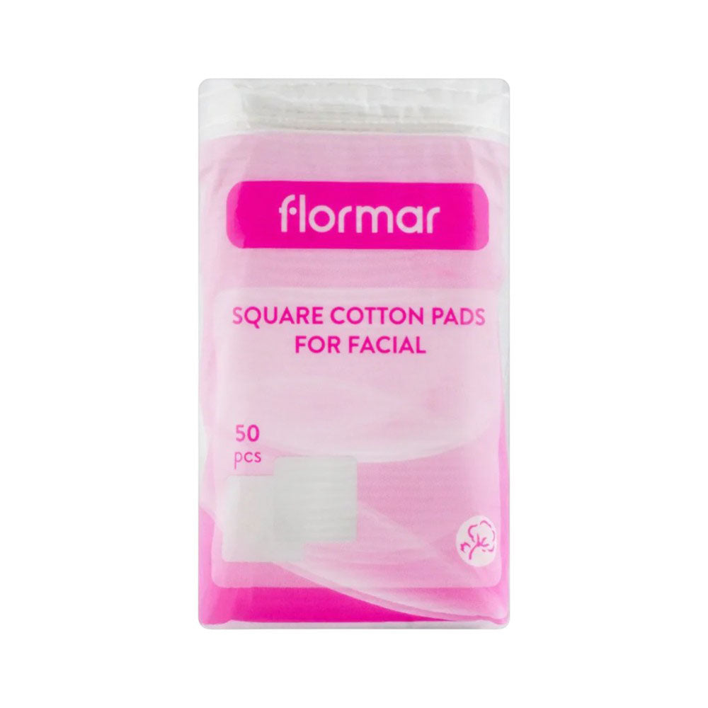 FLORMAR SQUARE COTTON PADS FO FACIAL 50 PCS Default Title - MamasJan Makeup