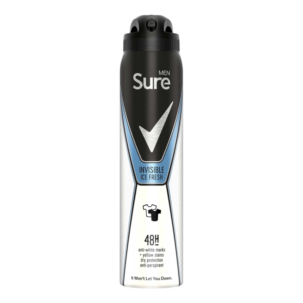 SURE DEODORANT INVISIBLE ICE MEN 250 ML Default Title - MamasJan Grocery Nonfood