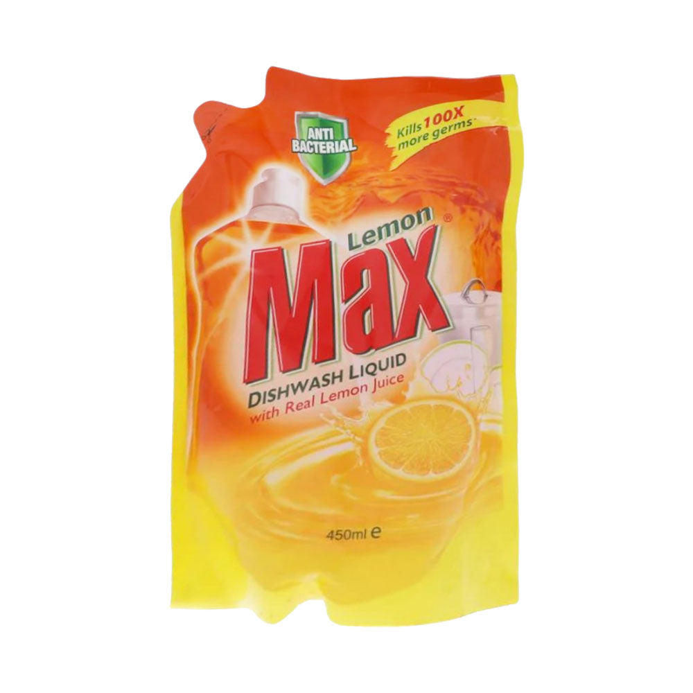 LEMON MAX DISHWASH LIQUID ANTI BACTERIAL POUCH 540 ML Default Title - MamasJan Grocery Nonfood