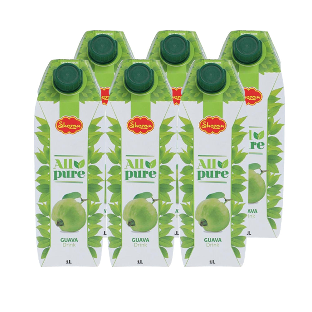 SHEZAN ALL PURE GUAVA NECTAR 1 LTR- CARTON 1 LTR X 12 - MamasJan Grocery