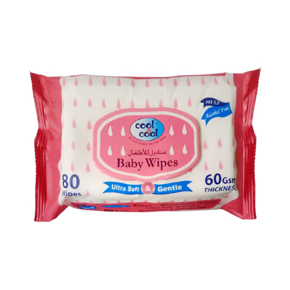 COOL & COOL BABY WIPES ULTRA SOFT AND GENTLE 80PCS Default Title - MamasJan Grocery Nonfood