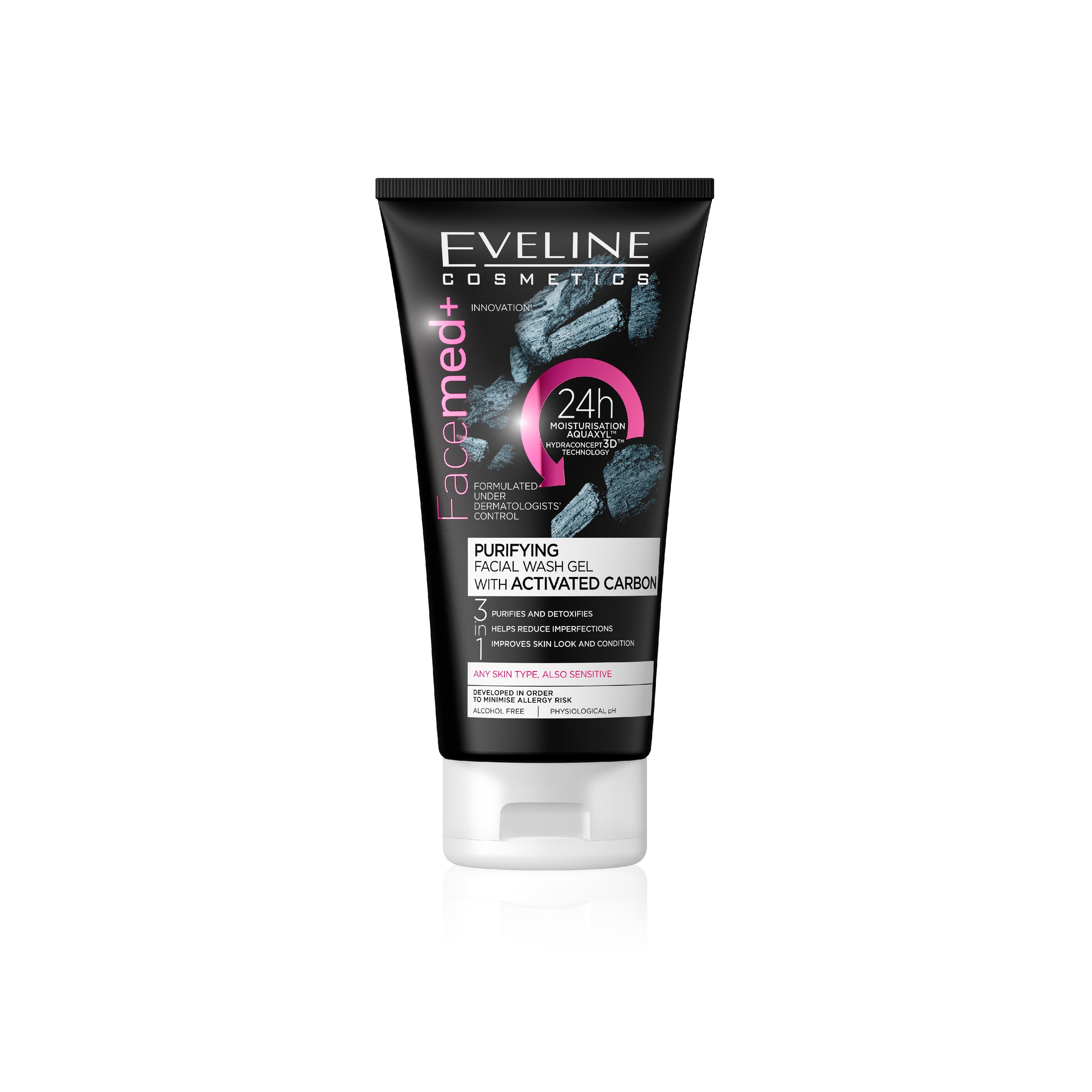 EVELINE FACEMED FACIAL WASH GEL ACTIVE CARBON 150ML PC Default Title - MamasJan skincare