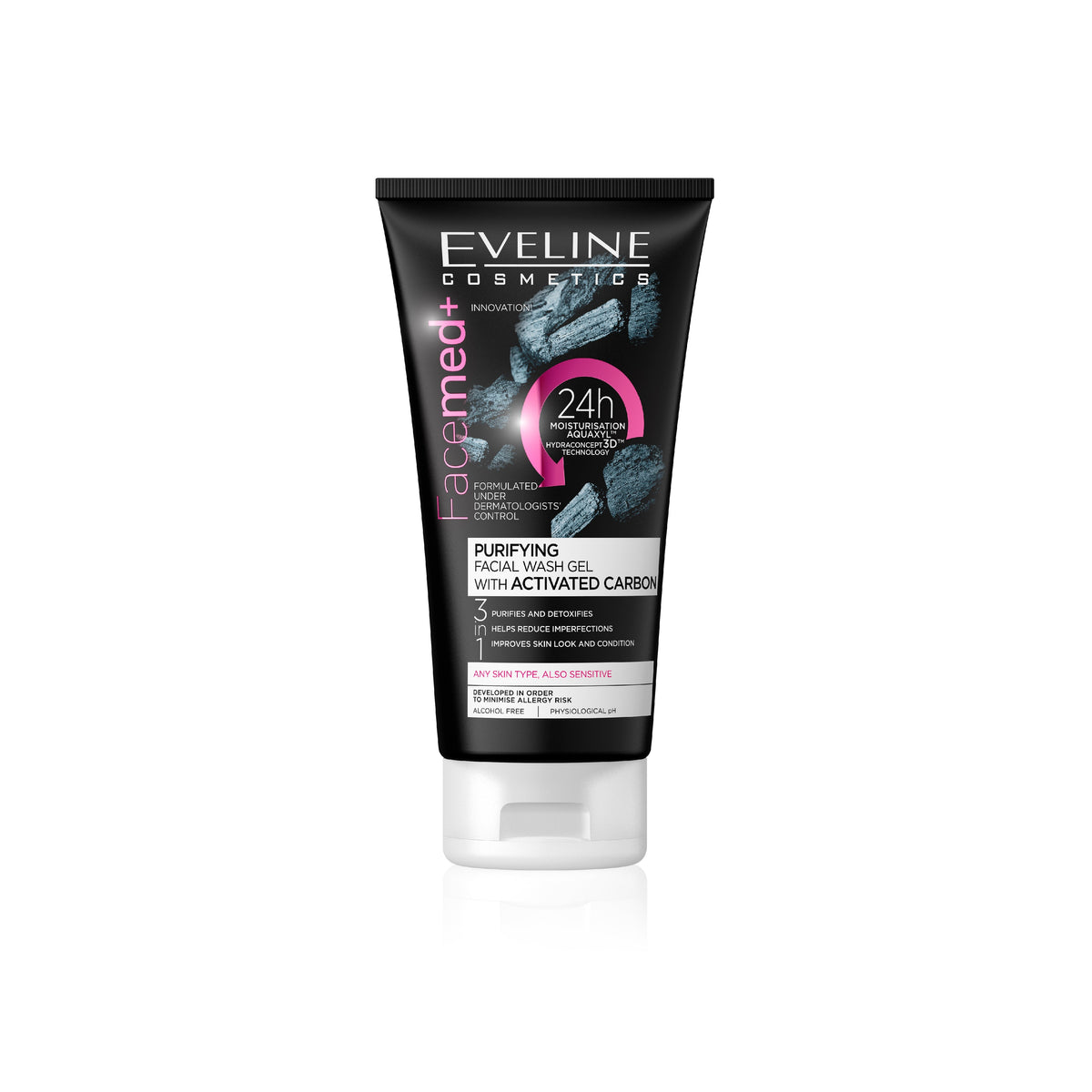 EVELINE FACEMED FACIAL WASH GEL ACTIVE CARBON 150ML PC Default Title - MamasJan skincare