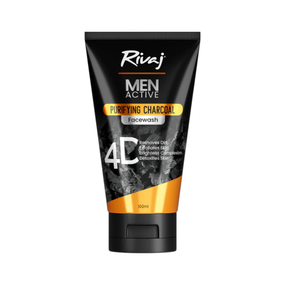 RIVAJ MEN ACTIVE PURIFING CHARCOAL FACE WASH 100ML Default Title - MamasJan skincare