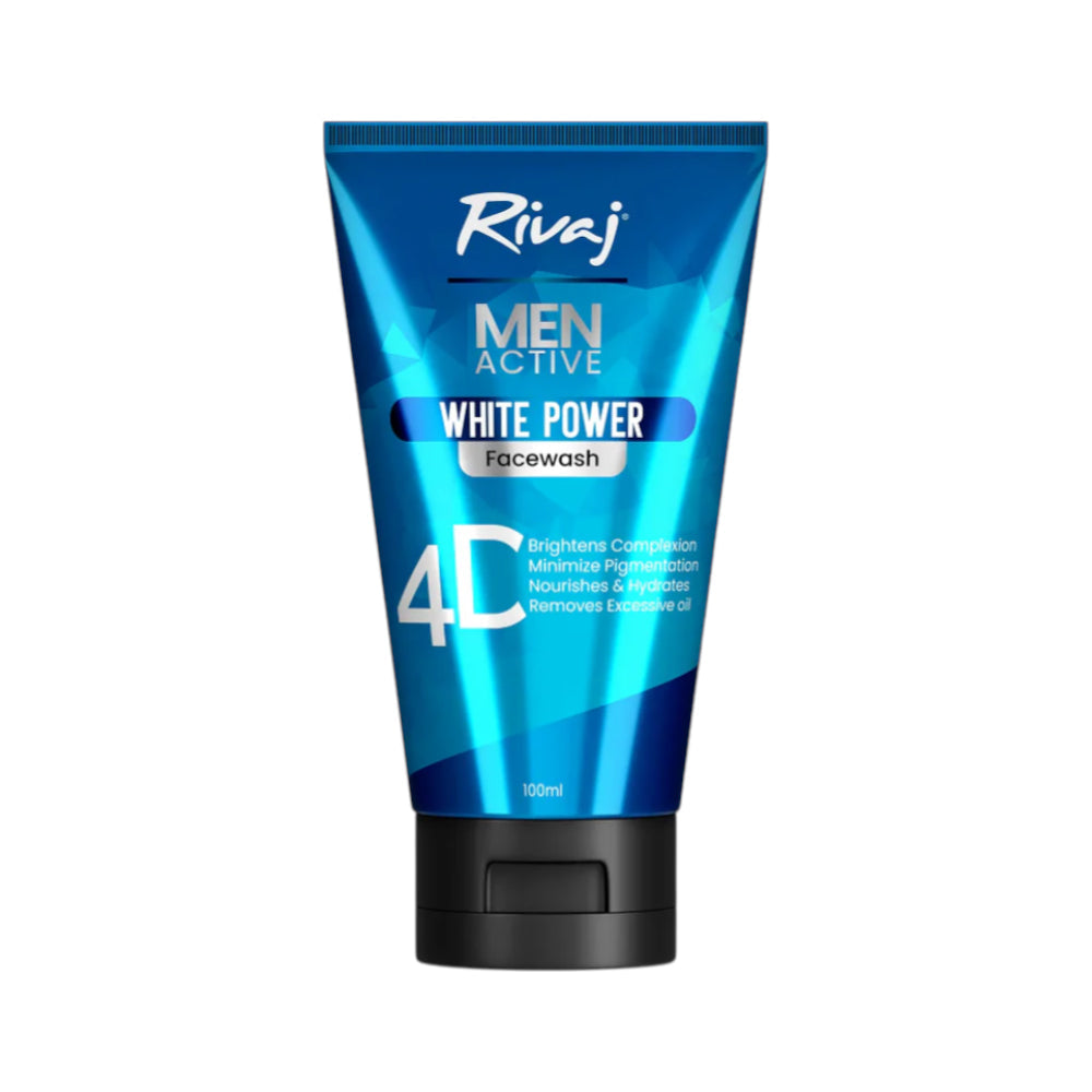 RIVAJ MEN ACTIVE WHITE POWER FACE WASH 100ML Default Title - MamasJan skincare