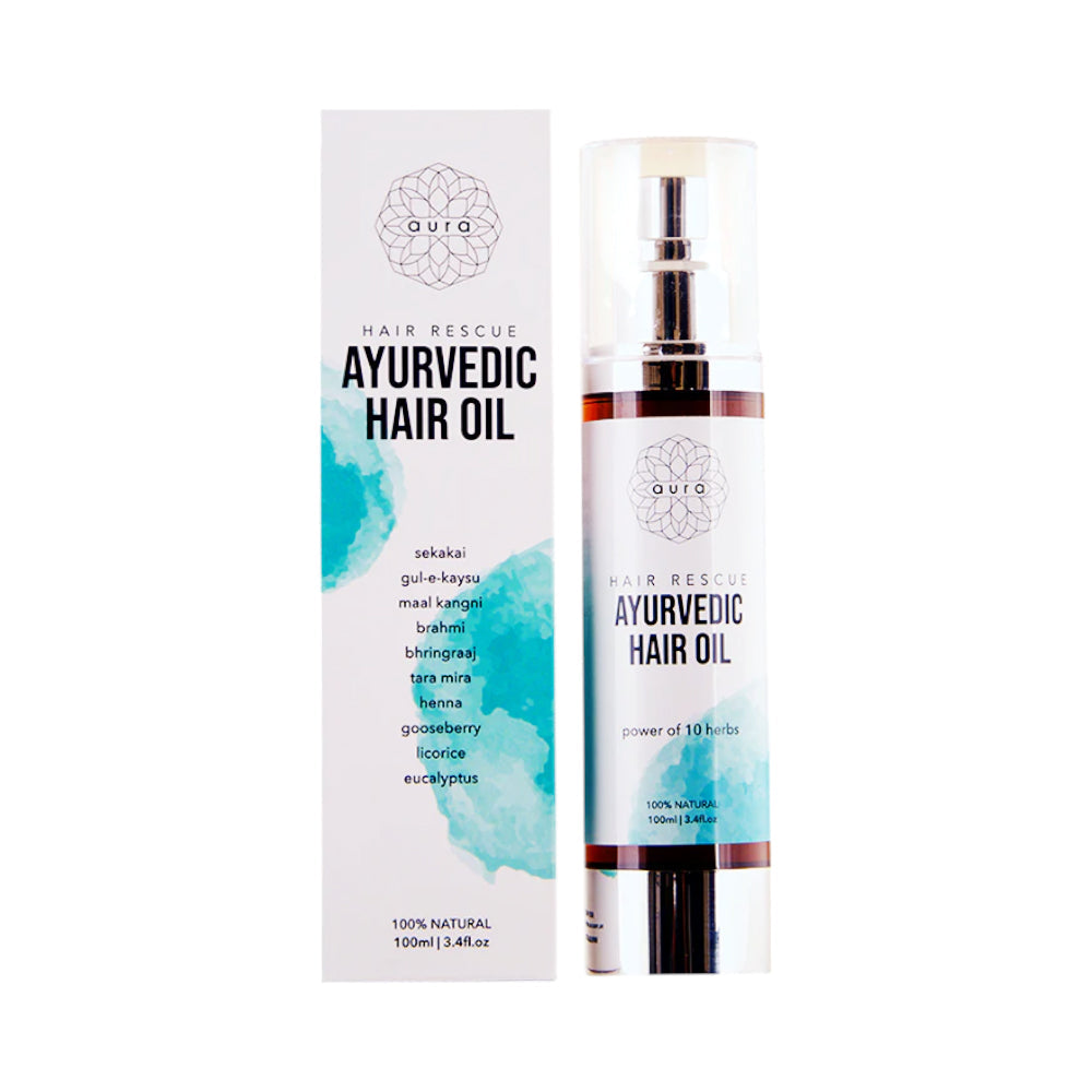 AURA HAIR RESCUE AYURVEDIC HAIR OIL 100ML Default Title - MamasJan Makeup