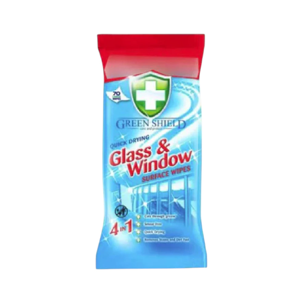 GREEN SHIELD WIPES GLASS AND WINDOW SURFACE 70PC Default Title - MamasJan Grocery Nonfood