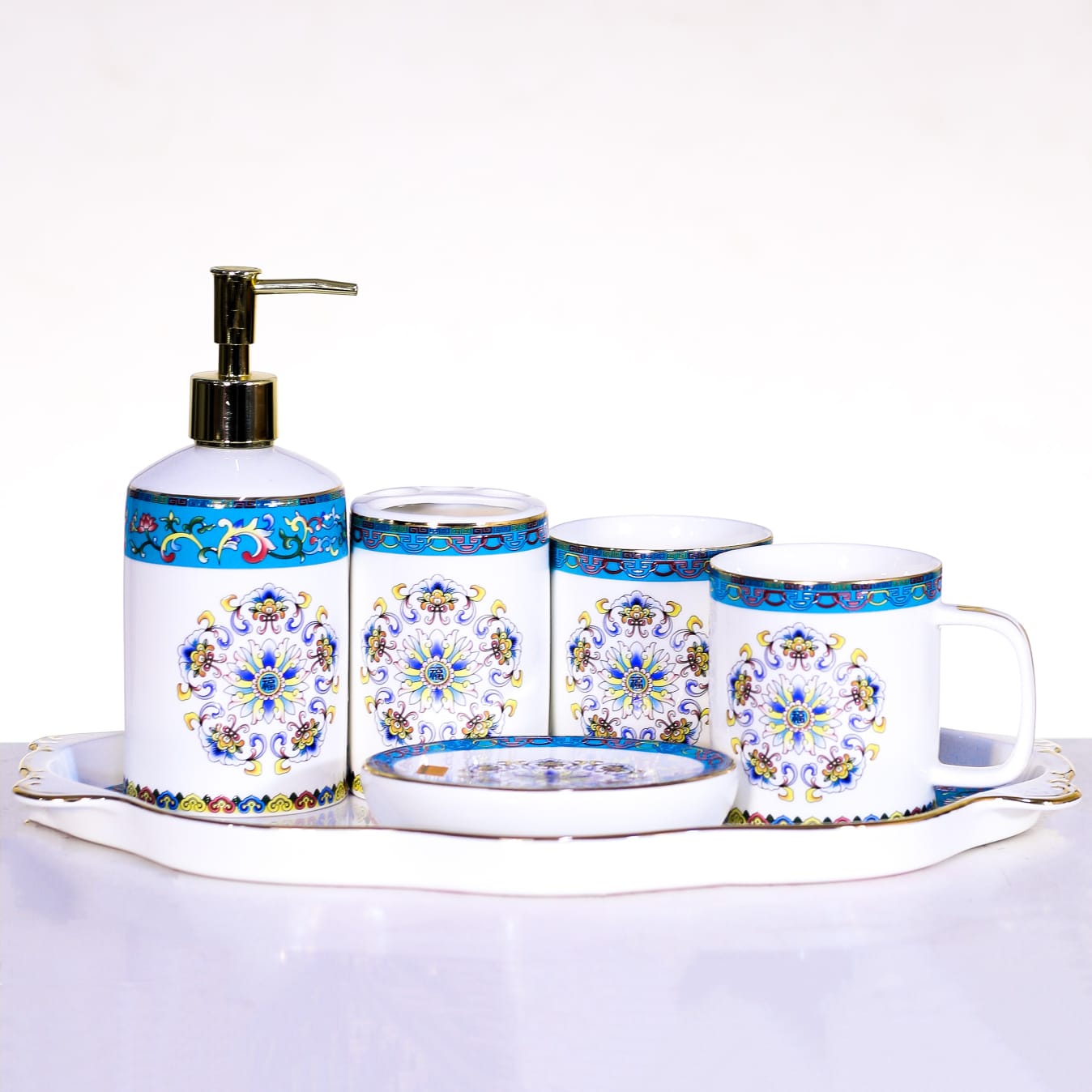 Bathroom Set 6Pc Royal Bistro Jdc013-656B-6 Default Title - MamasJan Decoration