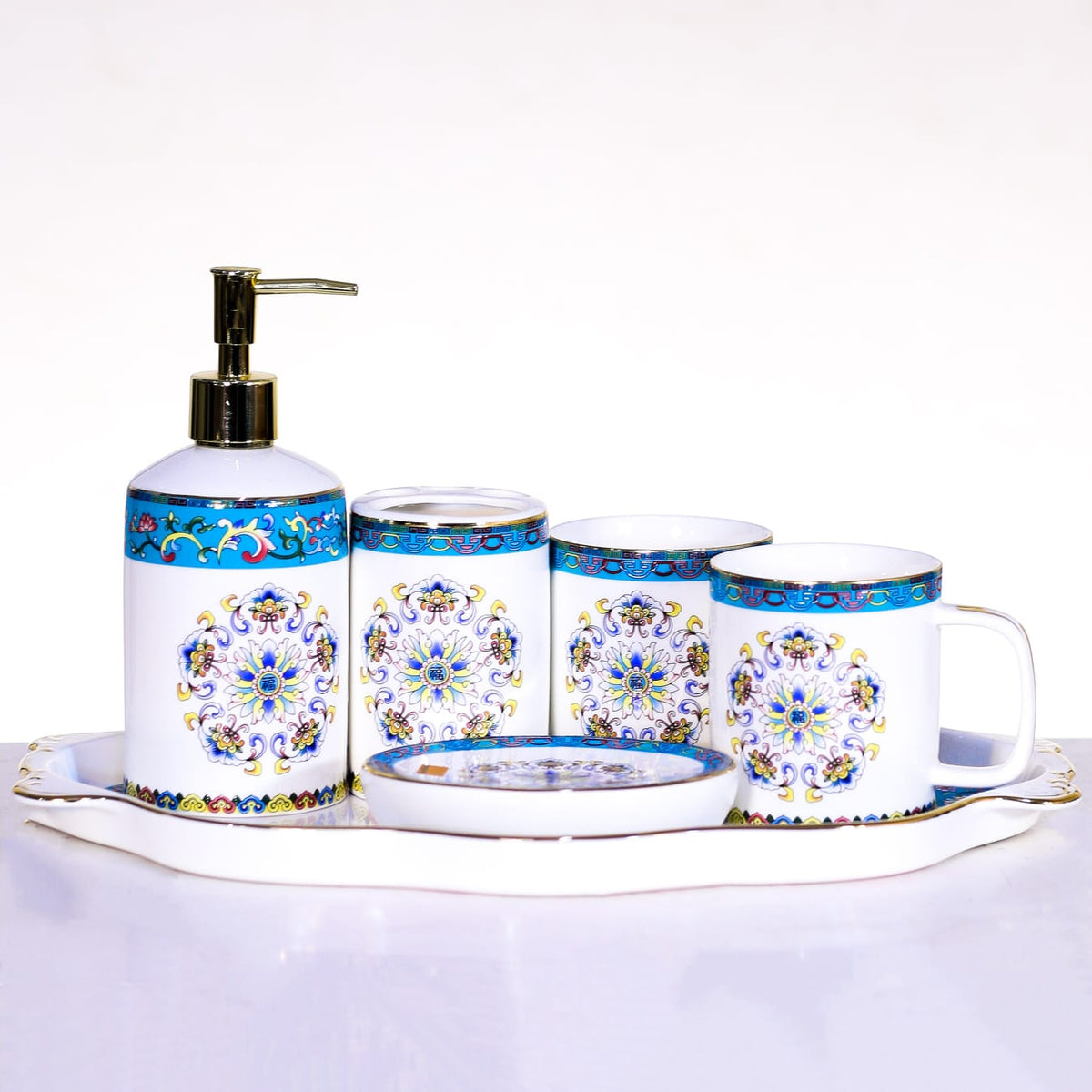 Bathroom Set 6Pc Royal Bistro Jdc013-656B-6 Default Title - MamasJan Decoration