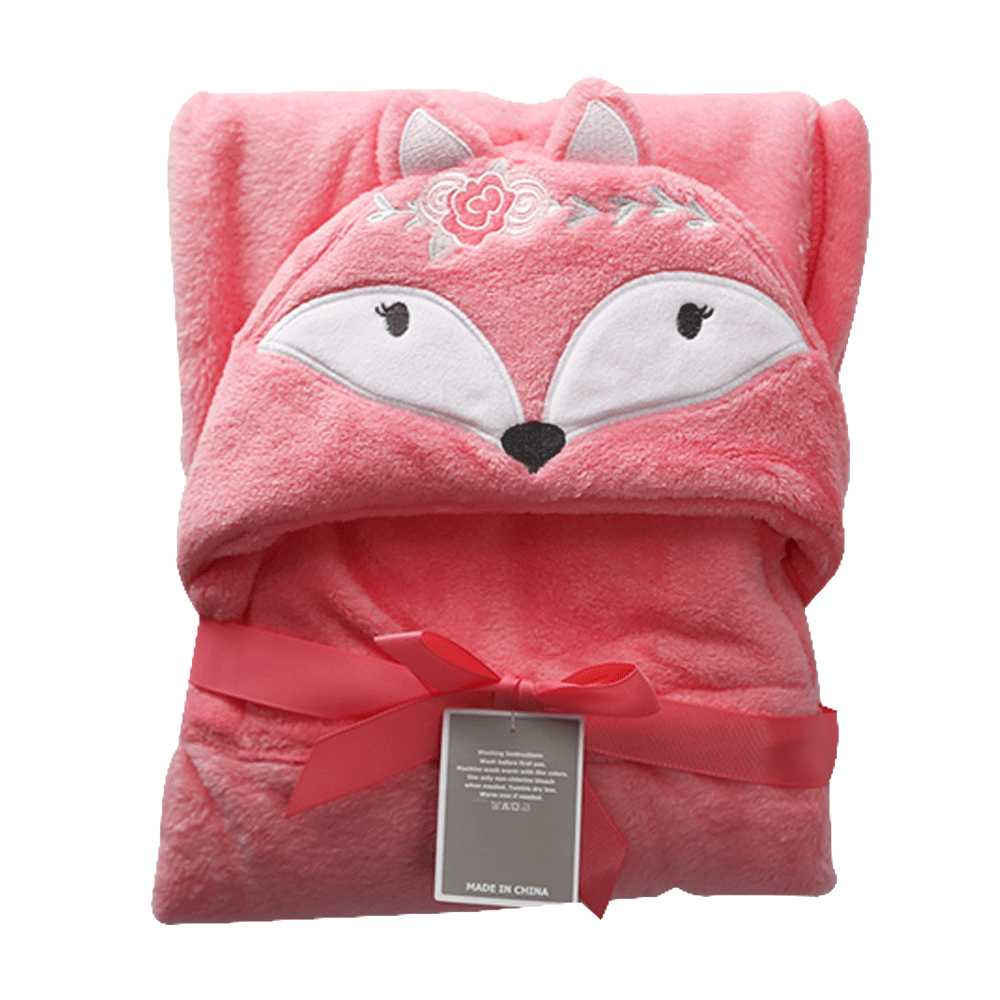 BABY FLEECE WRAPPING SHAWL MW-19 C-94 Pink Bunny - MamasJan KidsWear