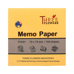 Three Flower Memo Paper 3X3 Neon Default Title - MamasJan Toys