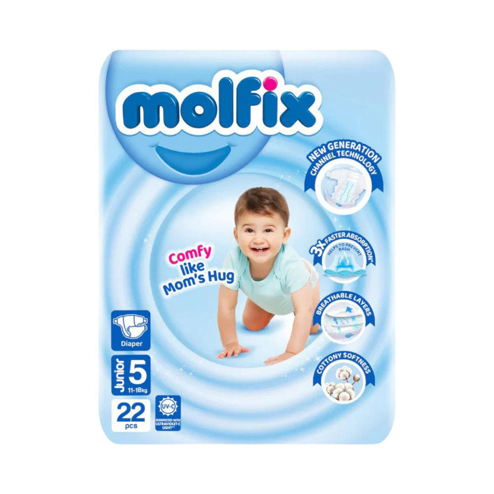 MOLFIX DIAPERS JUNIOR NO5 11-18 KG 22 PCS Default Title - MamasJan Grocery Nonfood