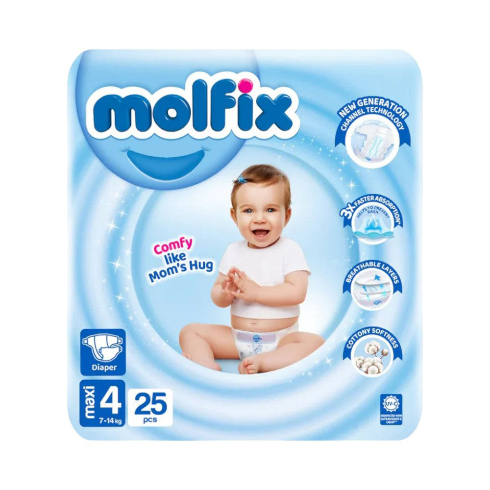 MOLFIX DIAPERS MAXI NO4 7-14 KG 25 PCS Default Title - MamasJan Grocery Nonfood