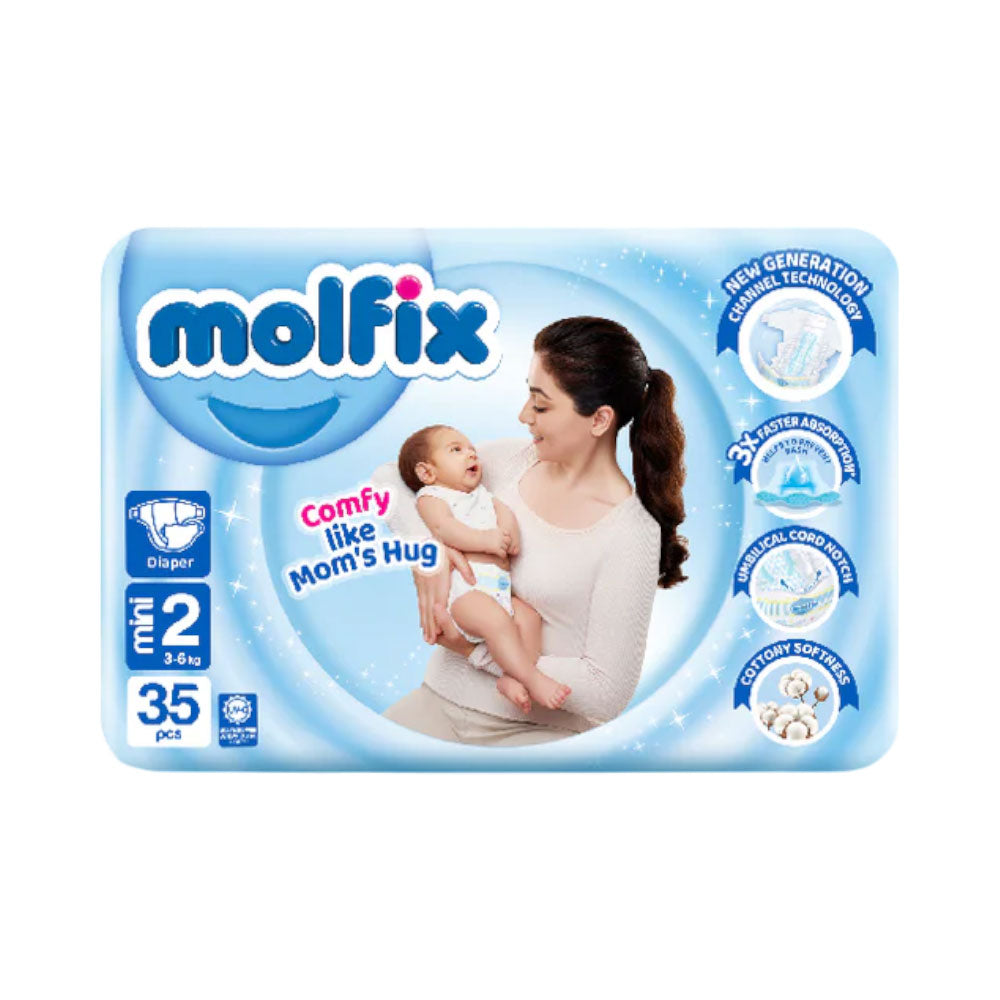 MOLFIX DIAPERS MINI NO2 3-6 KG 35 PCS Default Title - MamasJan Grocery Nonfood