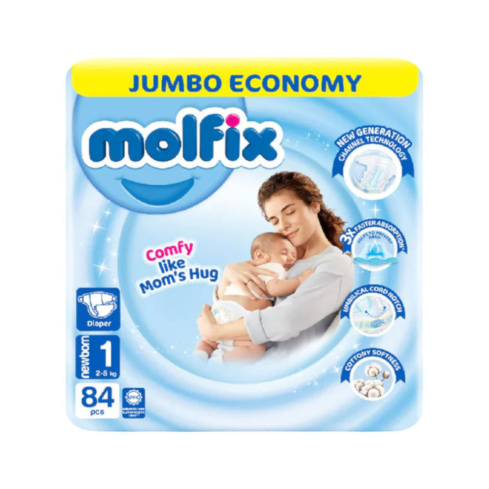 MOLFIX DIAPERS NEW BORN NO1 2-5 KG 84 PCS Default Title - MamasJan Grocery Nonfood