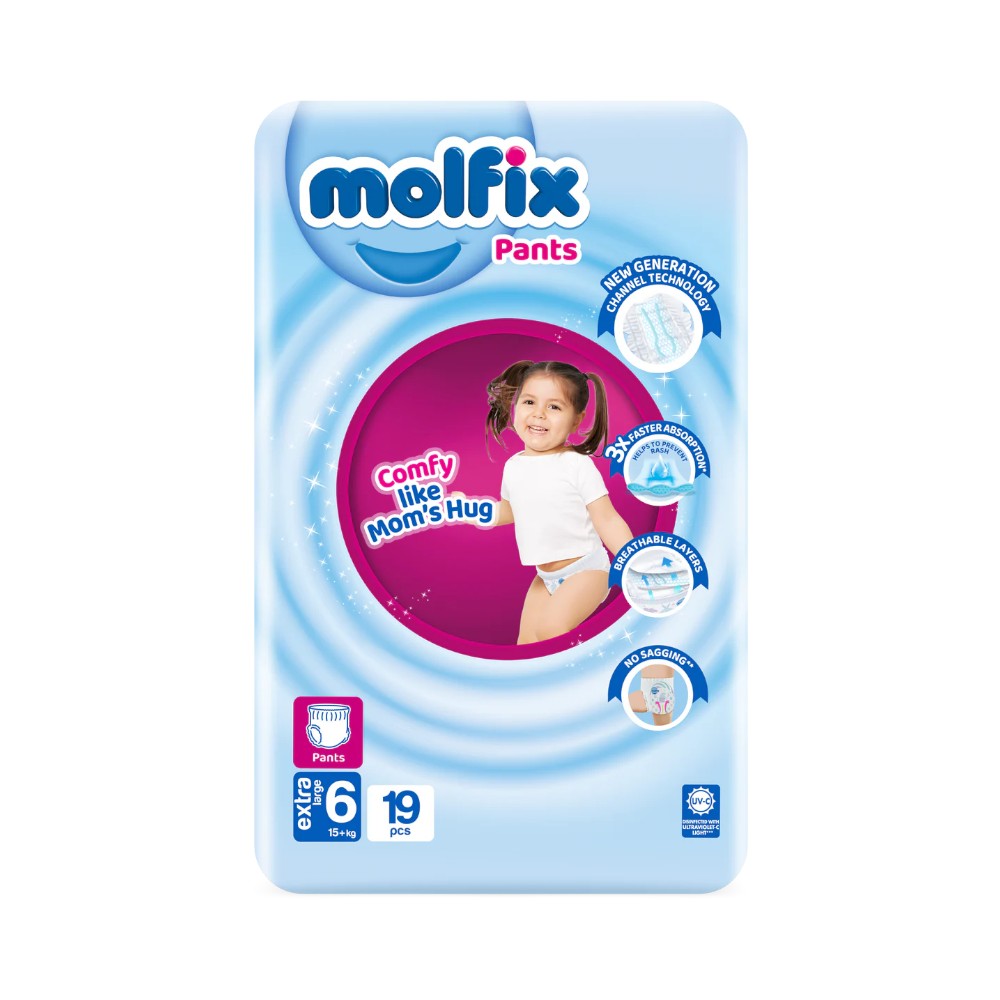 MOLFIX PANTS EXTRA LARGE NO6 15 PLUS KG 19 PCS Default Title - MamasJan Grocery Nonfood