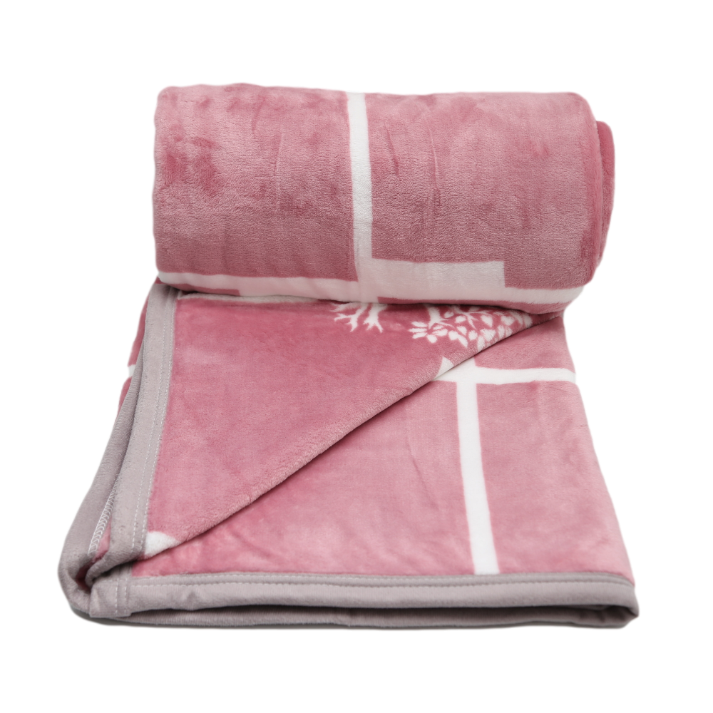 FLEECE BLANKET IR C21-22 Pink With Lines - MamasJan s