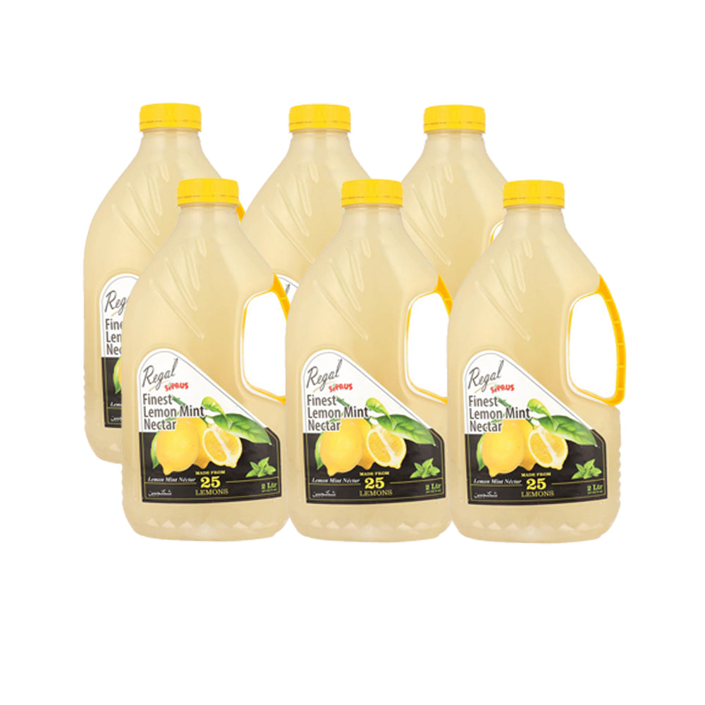 REGAL SIPRUS JUICE LEMON MINT NECTAR BOTTLE 2 LTR- CARTON 2 LTR X 6 - MamasJan Grocery