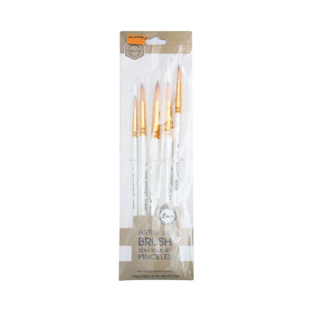 Keep Smiling Artist Set Brush 5 Pcs Round Default Title - MamasJan Toys