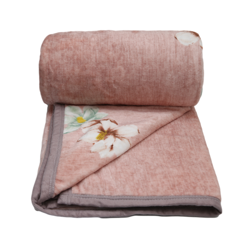 Fleece Blanket Ir C1-8 Peach White - MamasJan s