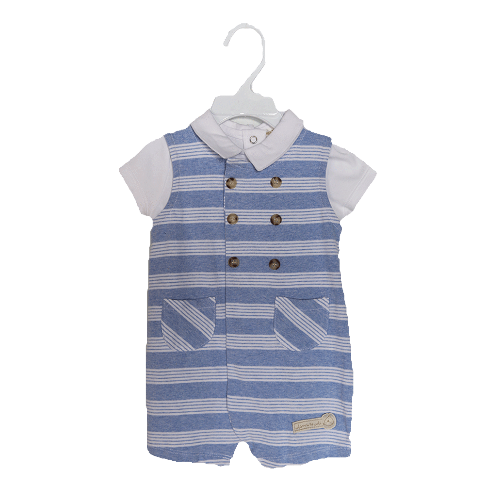 BOYS S/S 2PC ROMPER JR-11-12 MS-20 0-3M Default Title - MamasJan KidsWear