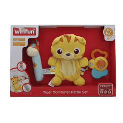 3027-NL WIN FUN TIGER COMFORTER RATTLE SET Default Title - MamasJan Toys