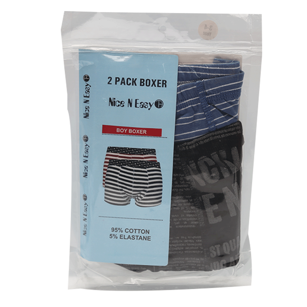BOYS BOXER 2PC PACK NICE & EASY 3-4 YEAR HC-032 Default Title - MamasJan KidsWear