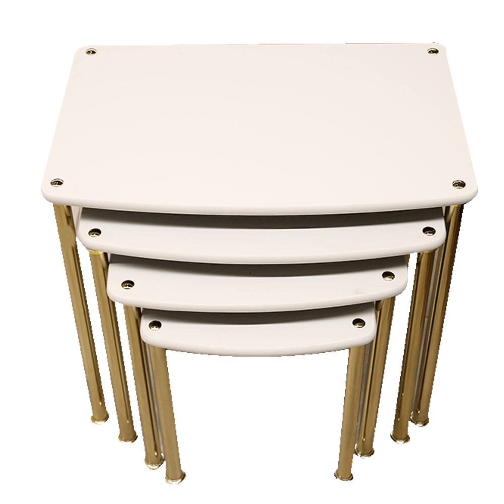 Table Set 4Pc White Gold Default Title - MamasJan Household