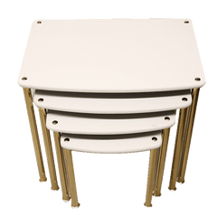 Table Set 4Pc White Gold Default Title - MamasJan Household
