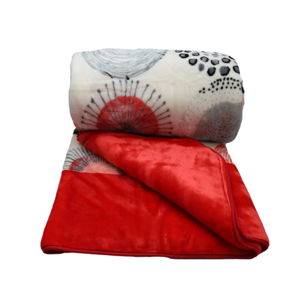 Blanket Mora Novalinea 220-240 White & Red Lines - MamasJan s