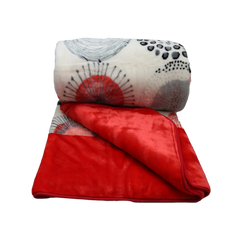 Blanket Mora Novalinea 220-240 White & Red Lines - MamasJan s