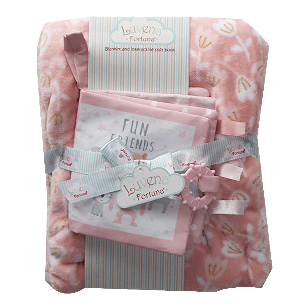 BABY FLEECE WRAPPING SHEET R18881 MW-20 Pink With Flowers - MamasJan KidsWear