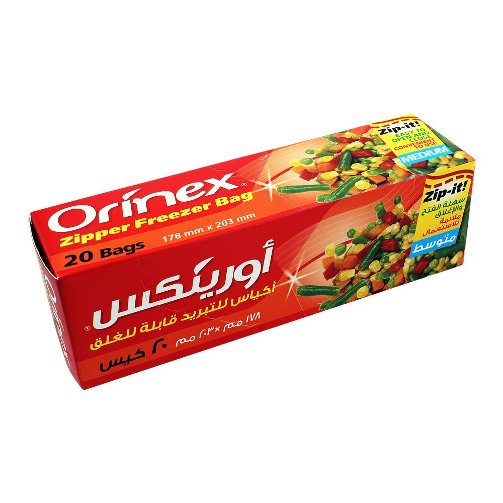 ORINEX FREEZER ZIPPER BAGS 178 X 203 20BAGS MEDIUM Default Title - MamasJan Grocery Nonfood