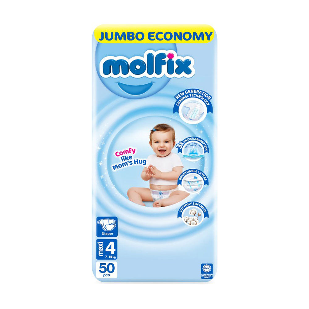 MOLFIX DIAPERS MAXI NO4 7-14 KG 50 PCS Default Title - MamasJan Grocery Nonfood