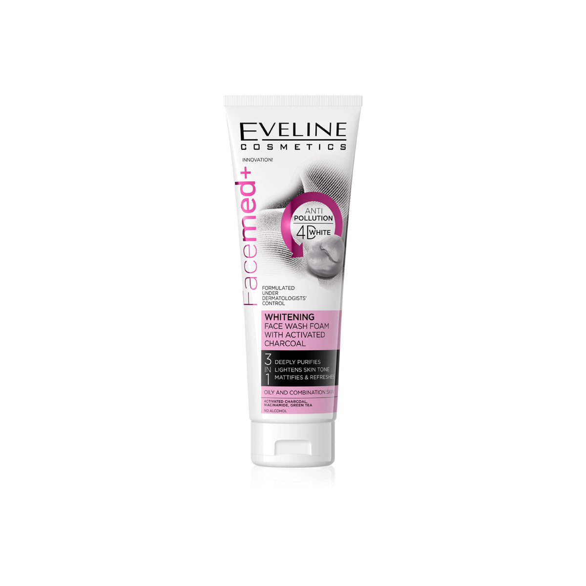 EVELINE FACEMED WITHENING FACE WASH FOAM CHARCOAL 100 ML Default Title - MamasJan skincare