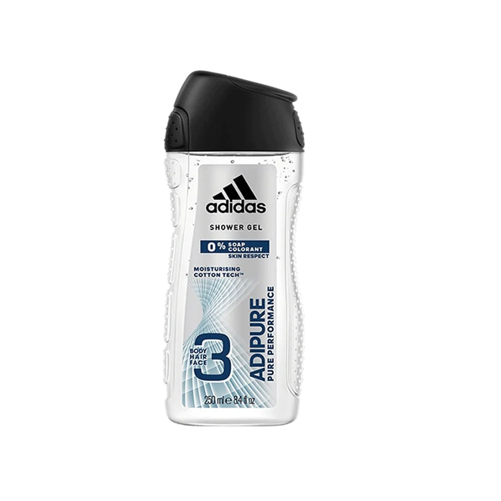 ADIDAS SHOWER GEL ADIPURE MOISTURISING 3IN1 250 ML Default Title - MamasJan Grocery Nonfood
