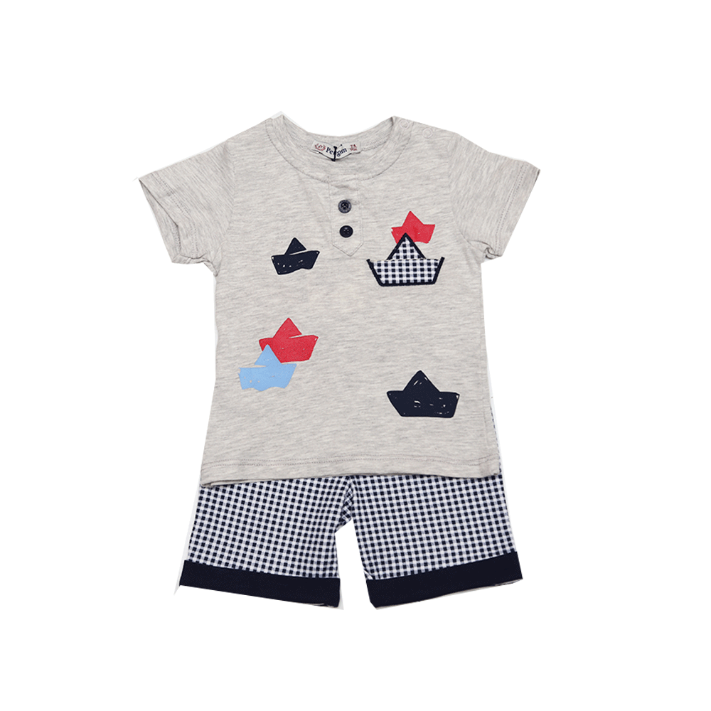 BOYS S/S NICKER SUIT 215519 TUR SU-21 6-9M Default Title - MamasJan KidsWear
