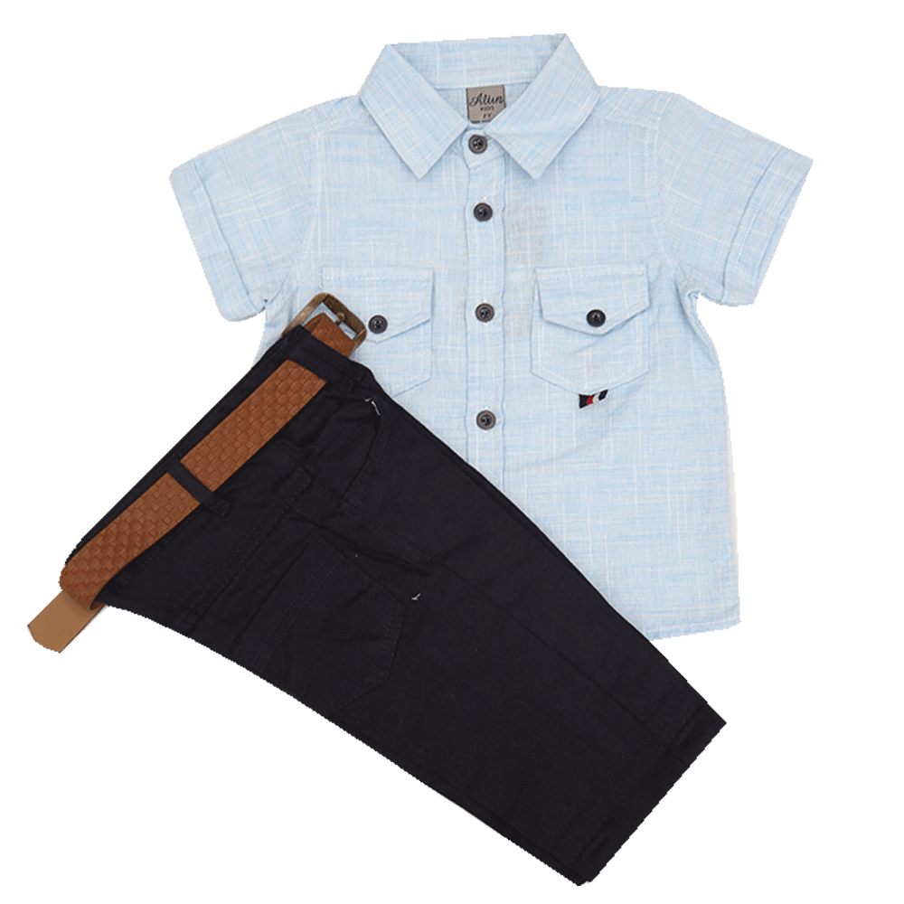 BOYS S/S 2PC PANT SUIT 131 TUR SU-21 12-18M Default Title - MamasJan KidsWear