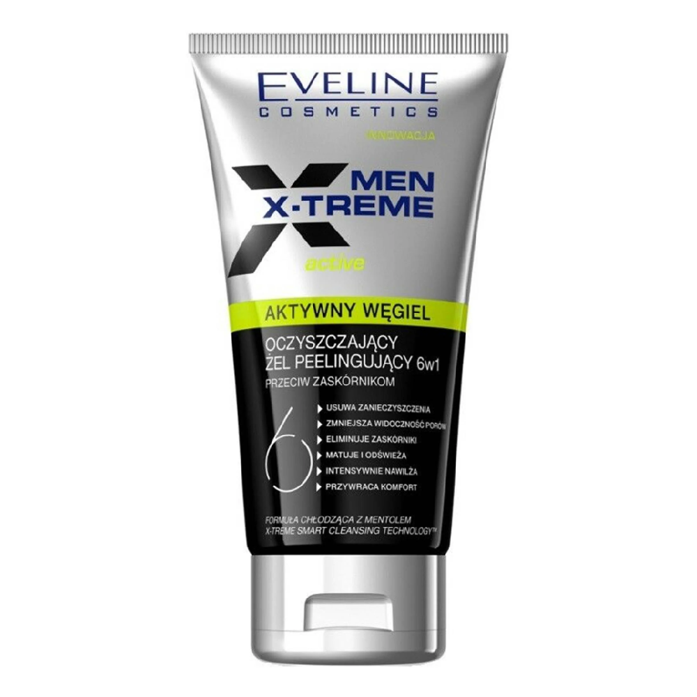 EVELINE MEN XTREME ACTIVATED CHARCOAL SCRUB GEL 6 IN1 150ML Default Title - MamasJan skincare
