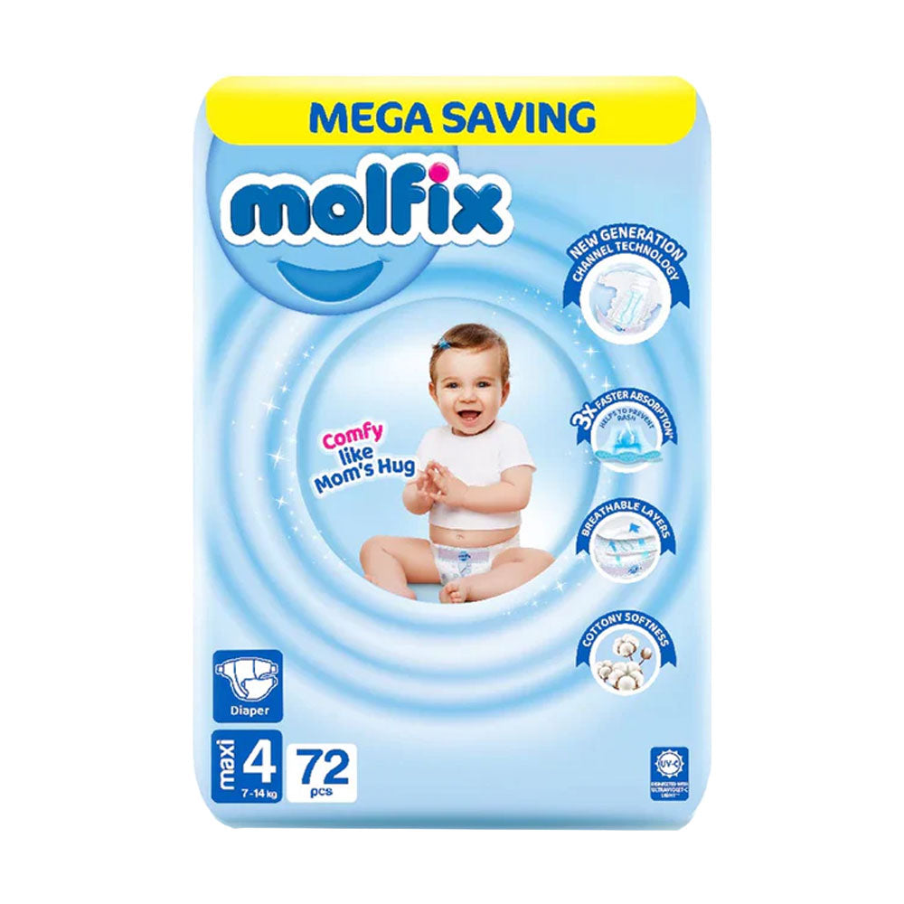 MOLFIX DIAPERS 4 MAXI 7-14 KG 72 PCS Default Title - MamasJan Grocery Nonfood