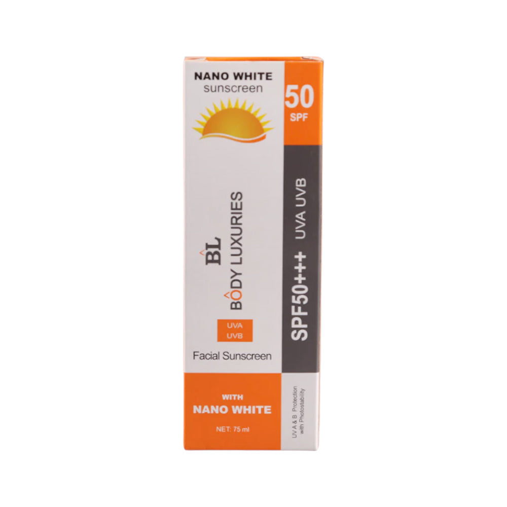 BODY LUXURIES NANO WHITE SUNBLOCK SPF 50 75ML Default Title - MamasJan skincare