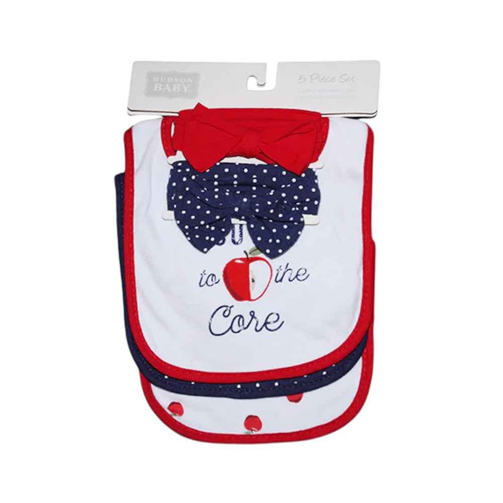 BABY BIB 3PC SET W 2 PAIR HEAD BAND IR MS-22 17614 Default Title - MamasJan KidsWear